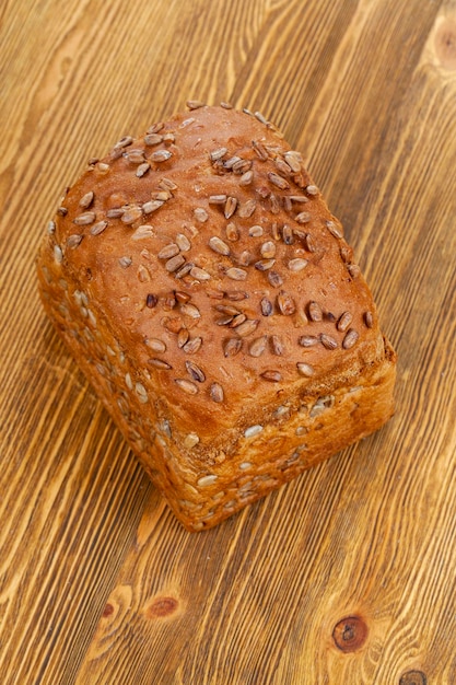 Freshly baked bread on the kitchen table