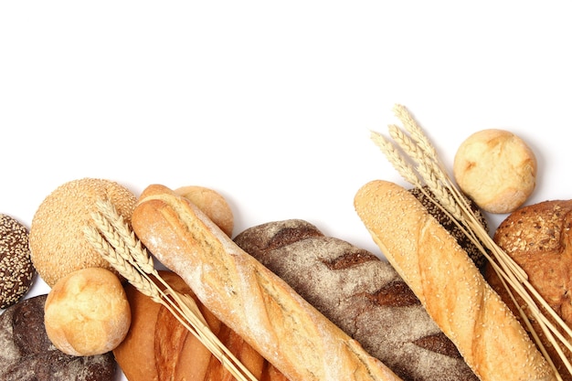 Freshly baked bread on the table closeup