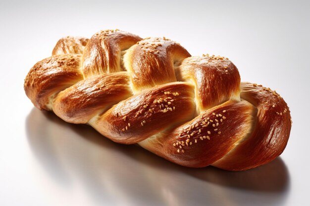 Freshly baked challah bread AI Generated