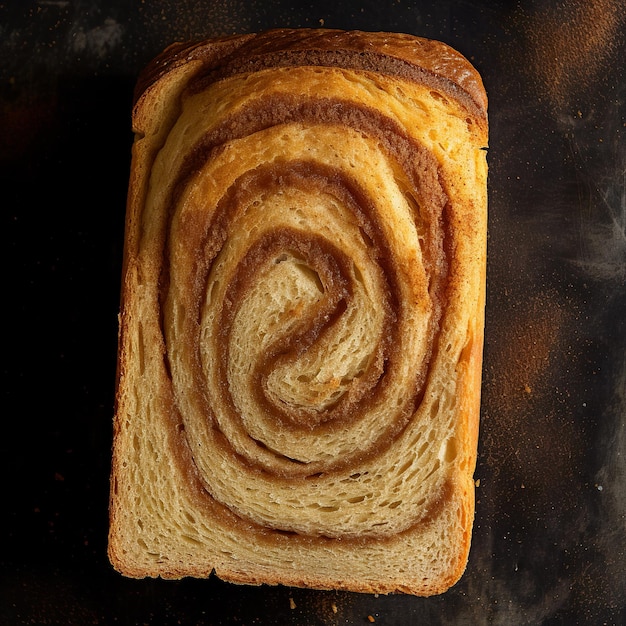 Freshly baked cinnamon bread isolated on wooden background