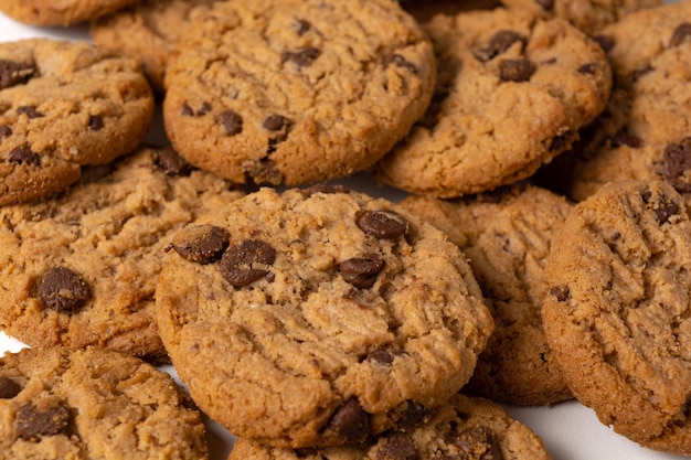 Freshly baked cookies isolated on white background