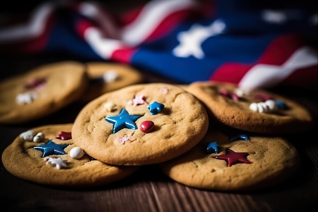 焼きたてのクッキー米国旗
