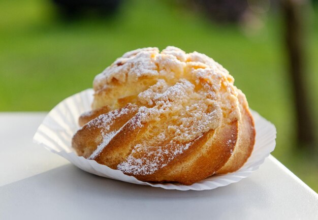 Freshly baked cream puff