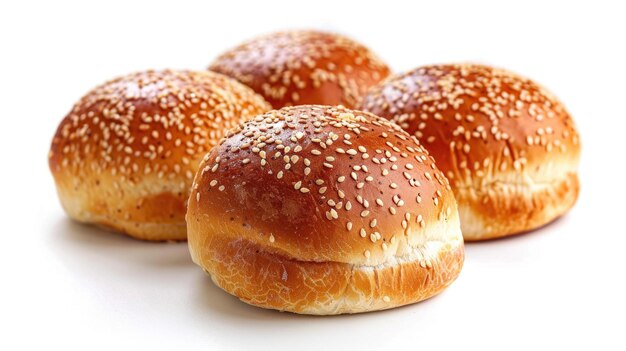 Freshly baked Hamburger bread Burger Bun isolated