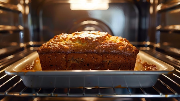 Freshly Baked Homemade Bread Loaf in Oven Golden Crust Delicious Homemade Pastry Baking Concept