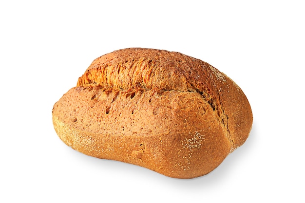 Freshly baked homemade bread on white background