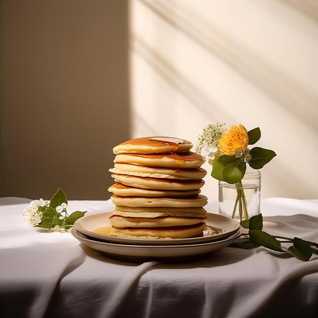 Freshly baked homemade pancakes generated by AI