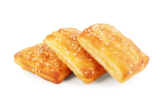 Freshly Baked Hot Cross Bun on White Background