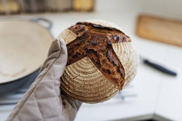 Freshly baked hot home made bread