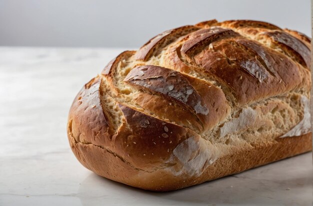 Freshly baked loaf of bread on a white background Isolated