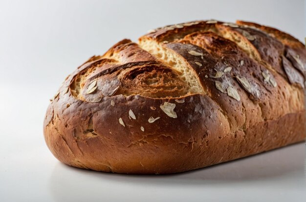 Freshly baked loaf of bread on a white background Isolated