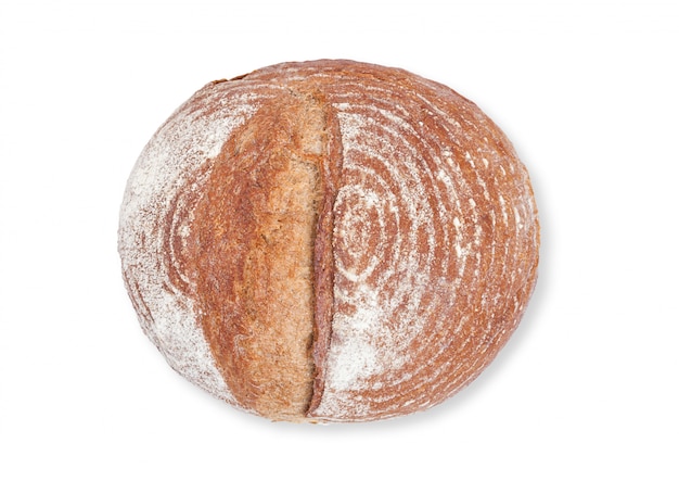 Freshly baked  loaf of bread with flour 