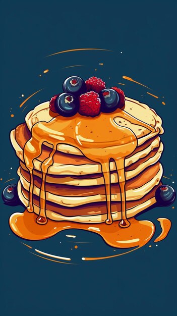 Photo freshly baked pancake pastry vertical trendy illustration