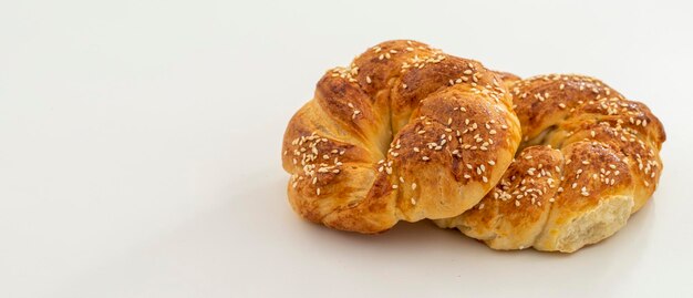 Freshly baked pastry bread buns bagel