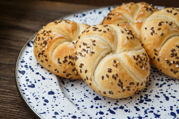 Freshly baked pastry on a plate