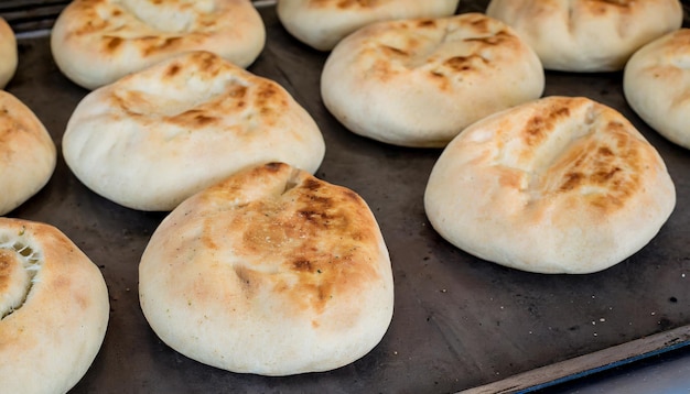 Photo freshly baked pita bread