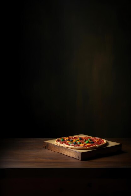 Freshly Baked Pizza Sitting on a Wooden Tray