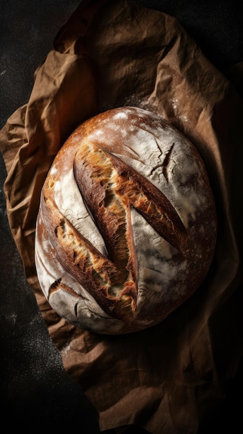 Freshly Baked Sourdough Bread Vertical Background