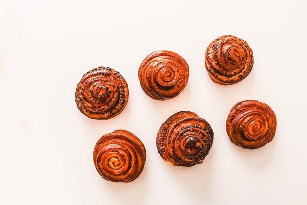 Freshly baked sweet cinnamon buns