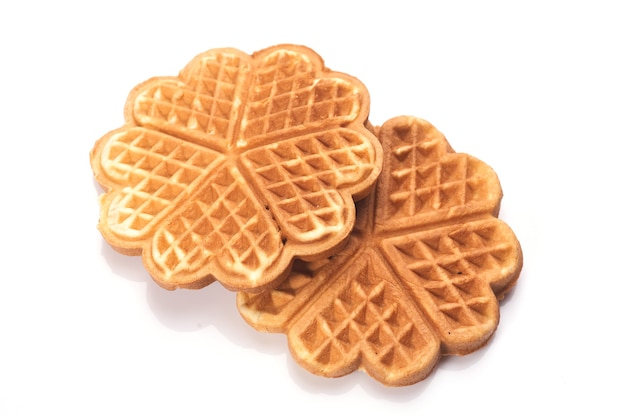 Freshly baked waffles isolated