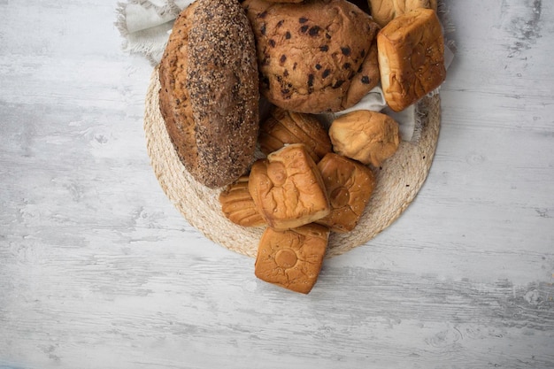 Freshly baked wheat bread loaf breakfast table