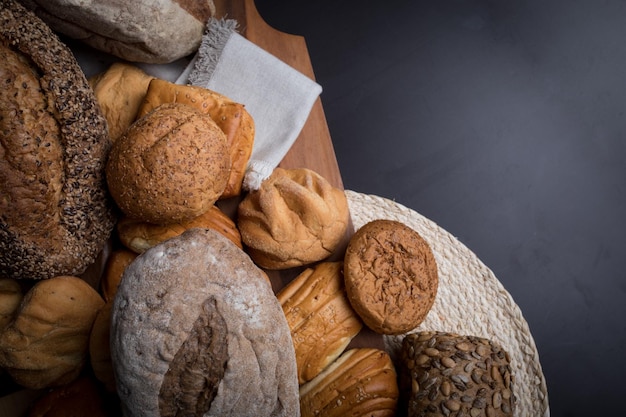 Freshly baked wheat bread loaf breakfast table