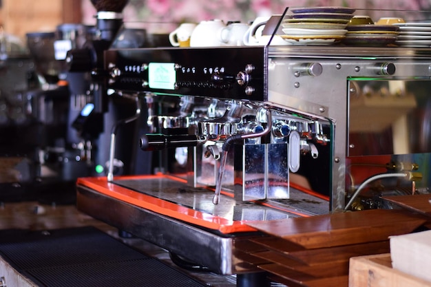 Freshly brewed coffee in a coffee shop