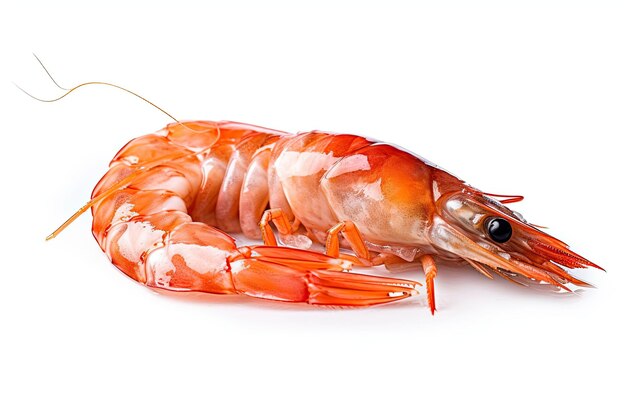 Freshly Caught Shrimp On White Background