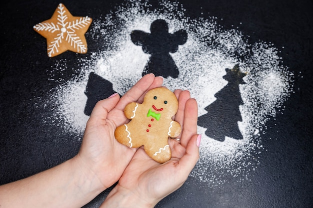 Freshly cooked homemade Christmas cookies