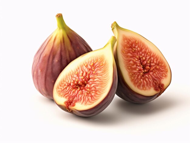 Freshly Cut Figs on a Clean White Surface A Generative AI Masterpiece