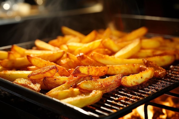 Foto freshly fried french fries straight from fryer best fast food french fries picture photography