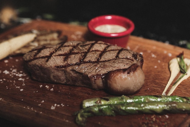 freshly grilled beef steak meat