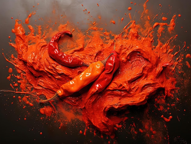 freshly ground red pepper or cassia spice in the style of loose handling of paint