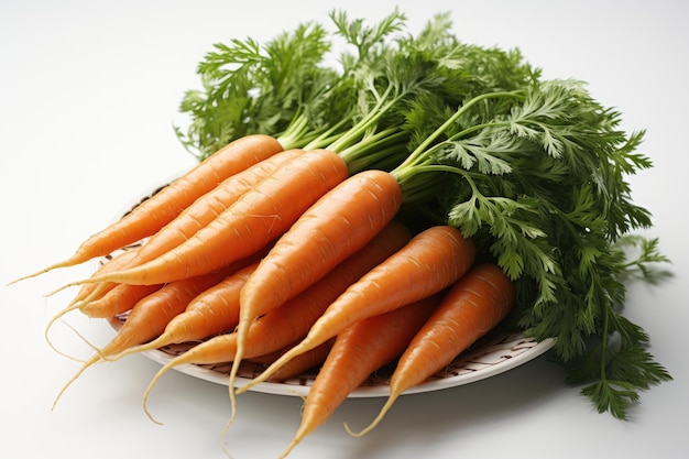 Freshly harvested carrots isolation white backgroundGenerated with AI