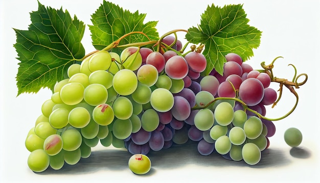 Freshly harvested grapes display natural colors and sweetness generative AI