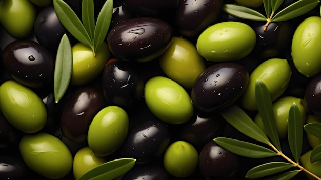 Freshly Harvested Olives Background