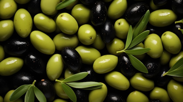 Freshly Harvested Olives Background