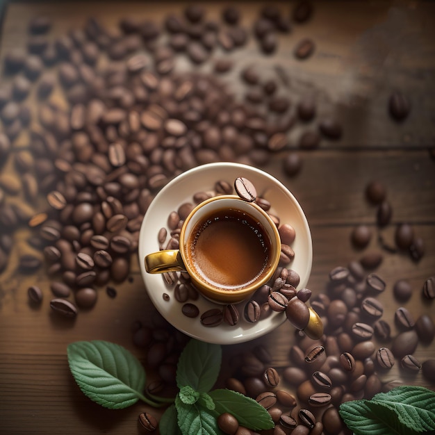 свежеприготовленный кофе, созданный ИИ