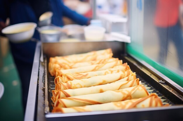 Crepe appena fatte in un chiosco di strada parigino