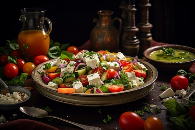 Freshly Made Greek Salad A Healthy Choice