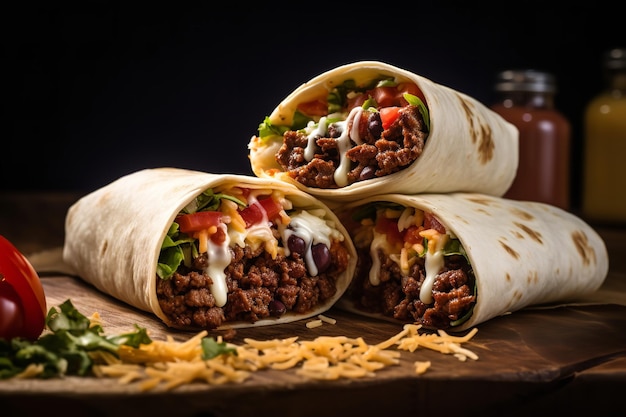 Freshly Made Mexican Burritos