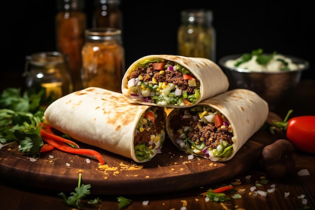 Freshly Made Mexican Burritos