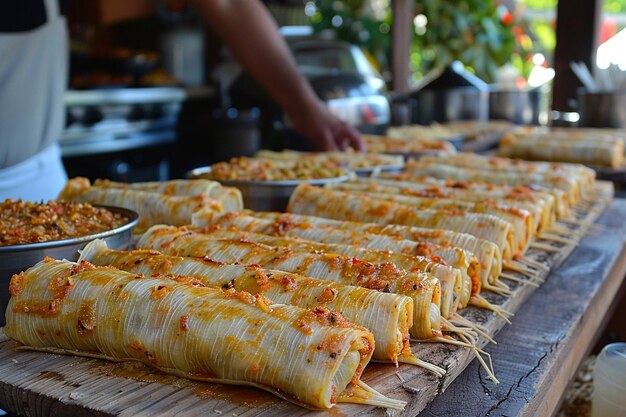 Photo freshly made tamales ready to serve