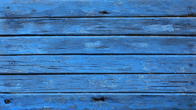 Pavimento in legno blu appena dipinto