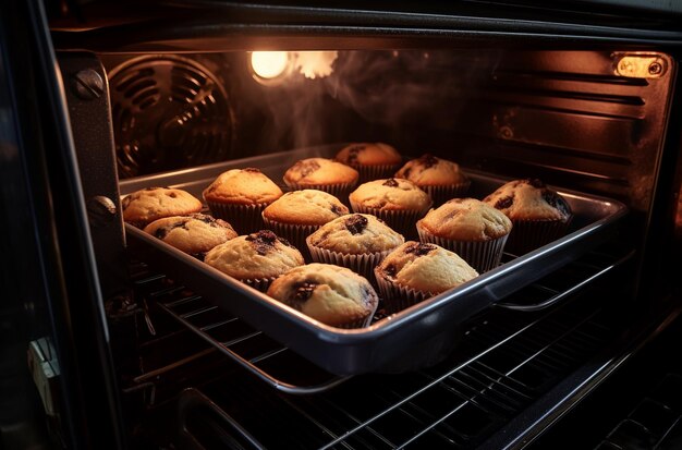 Freshly pastry baked in the oven