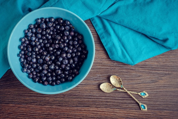 Freshly picked blueberries