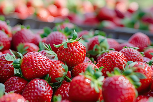 Photo freshly picked strawberries