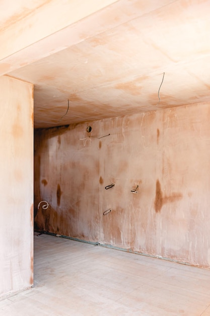 Freshly Plastered Walls in Room