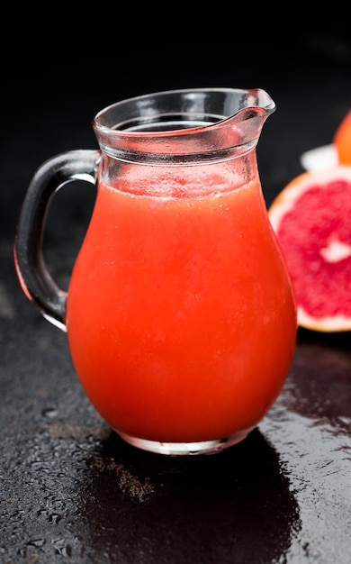 Freshly squeezed Grapefruit Juice selective focus