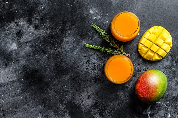 Freshly squeezed mango juice in a glass